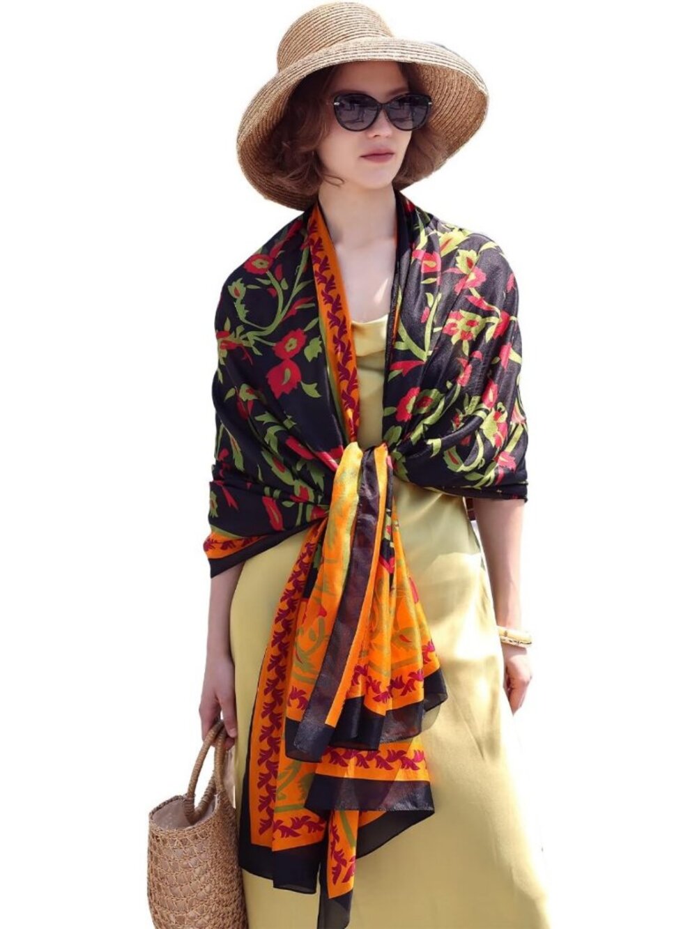 Luxurious 100% Mulberry Silk Shawl Wrap for Women - Elegant Evening Accessory